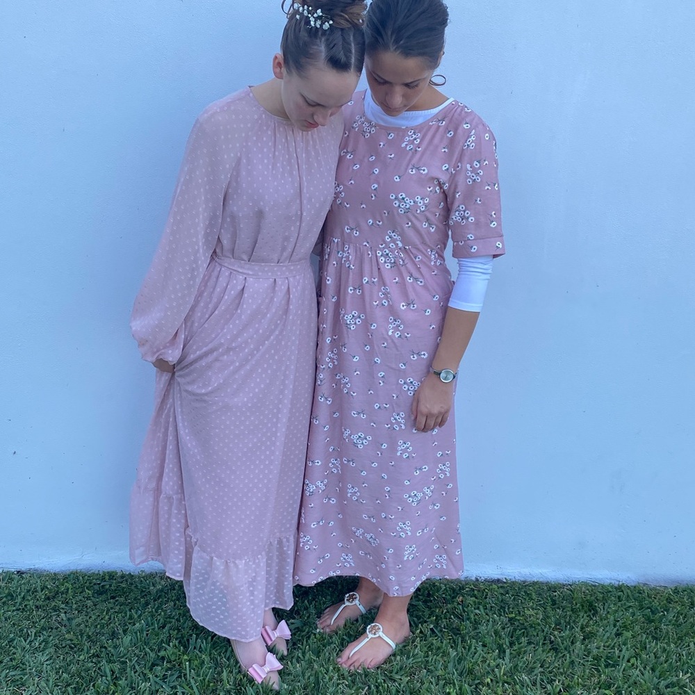 Pink floral dress